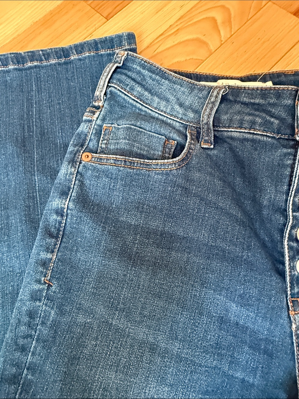Pilcro and the Letterpress Deep Blue High-Rise Wide-Leg Jeans - Picture 3 of 11